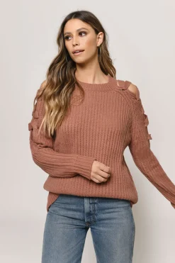 Tobi Vana Cold Shoulder Sweater - Grey