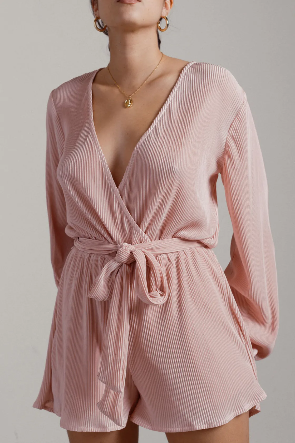 Tobi Vasha Waist Tie Romper - Blue