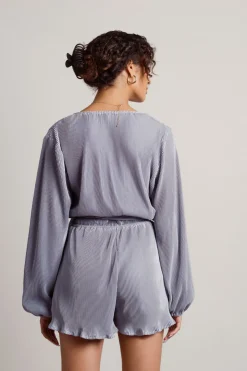 Tobi Vasha Waist Tie Romper - Blue
