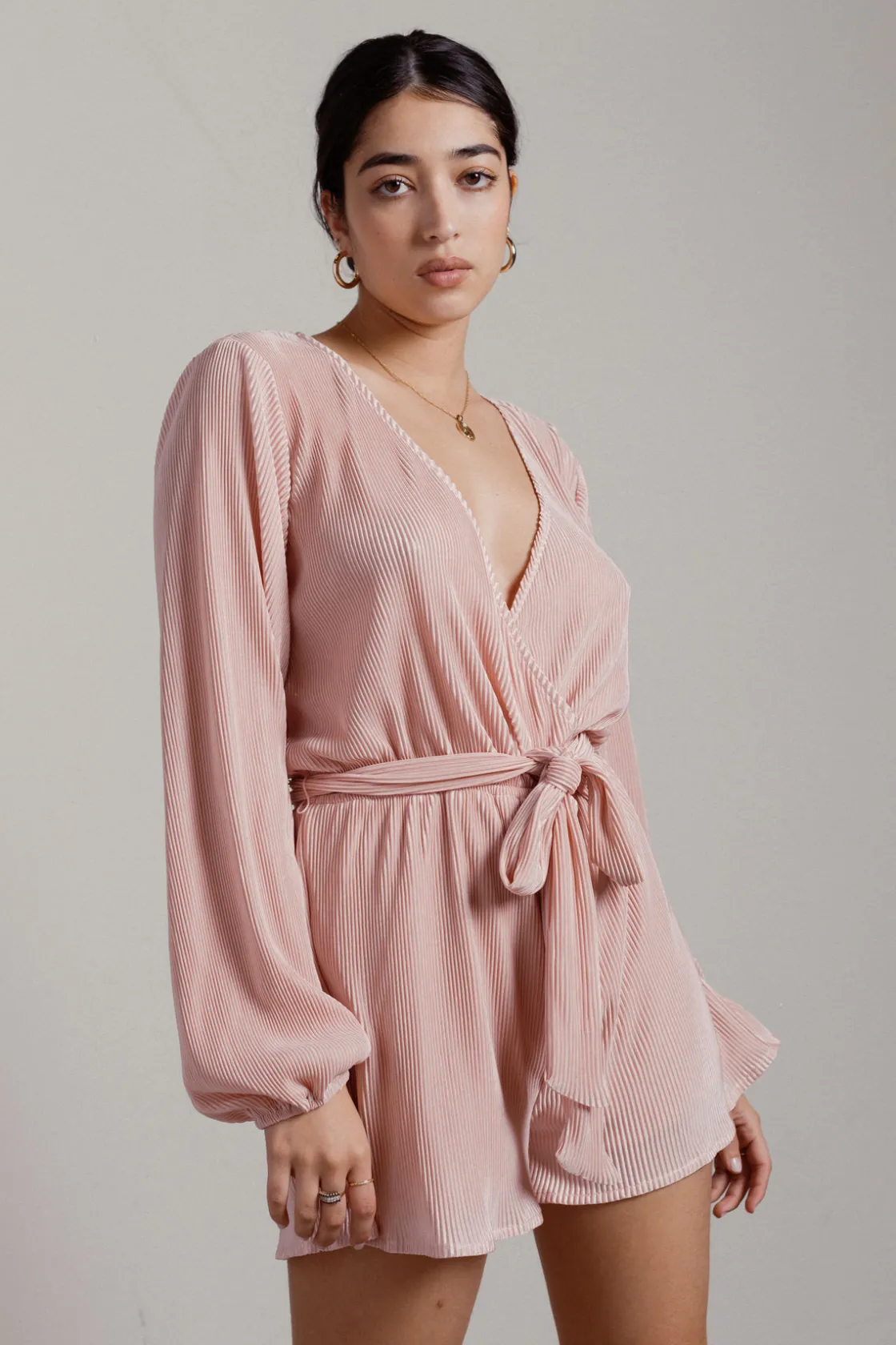 Tobi Vasha Waist Tie Romper - Blue