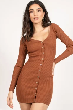 Tobi Ventura Button Up Sweater Mini Dress -
