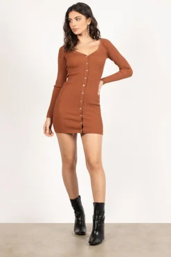 Tobi Ventura Button Up Sweater Mini Dress -