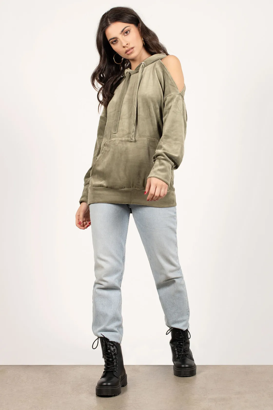 Tobi Veronique Cold Shoulder Hoodie -