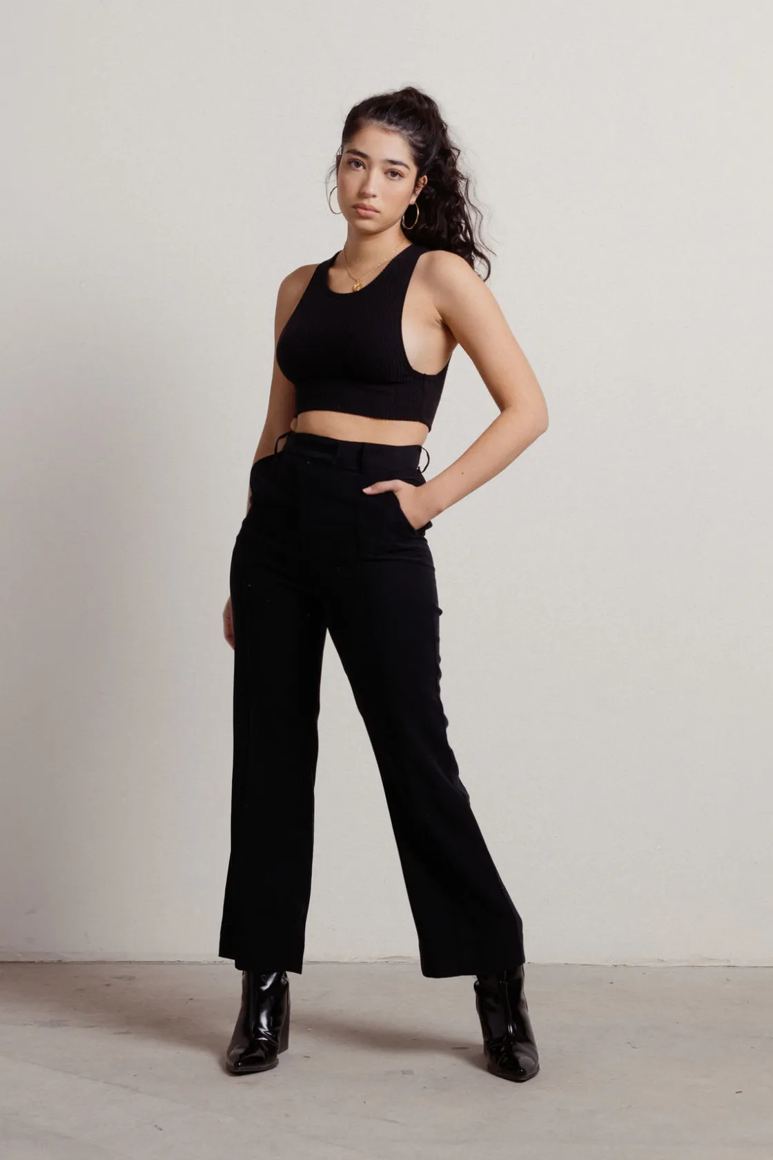 Tobi Very Busy High Waist Seamed Trousers