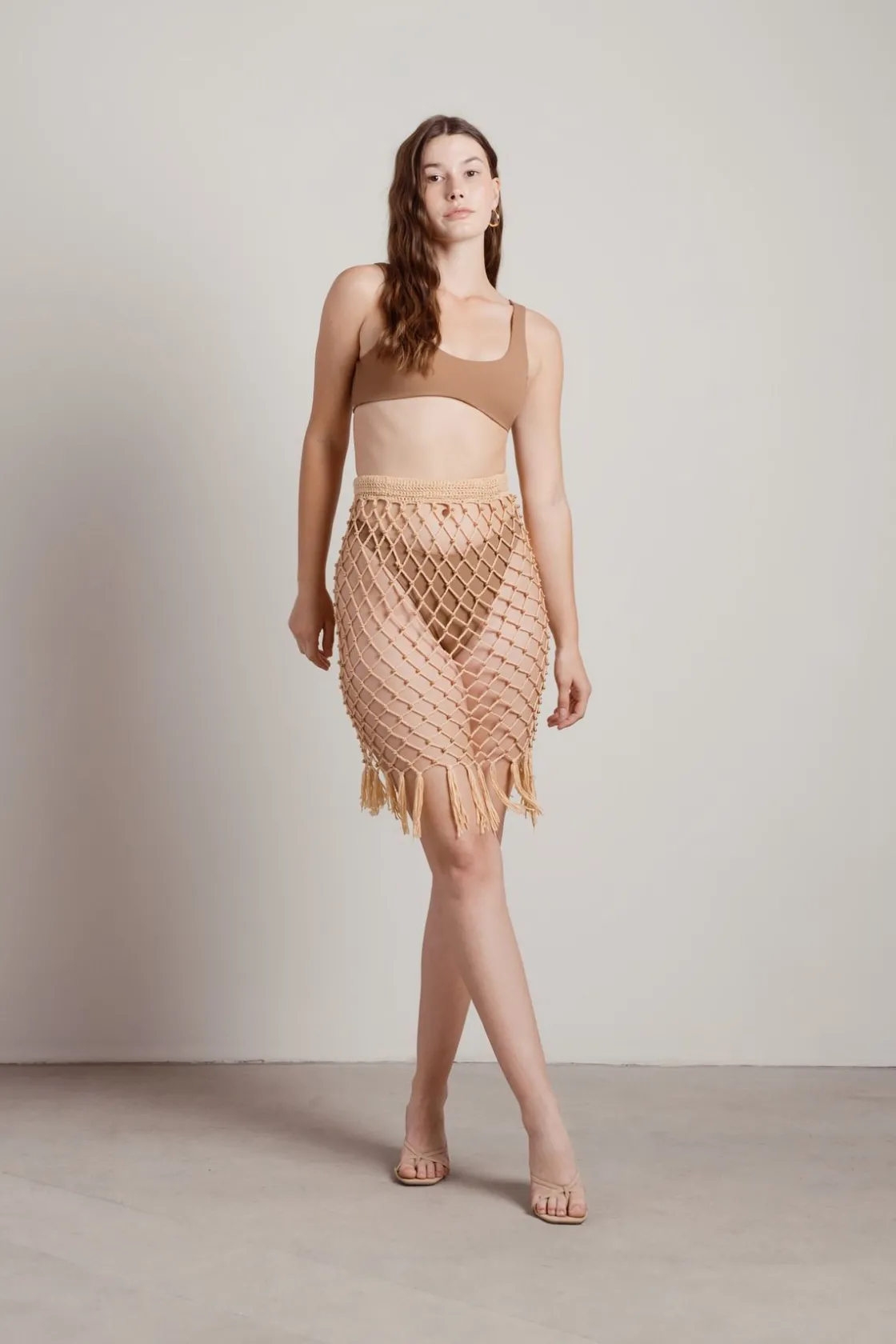 Tobi Vibrant Glow Crochet Mini Skirt -