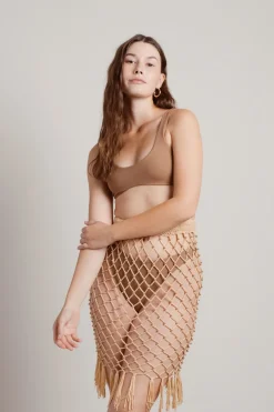 Tobi Vibrant Glow Crochet Mini Skirt -