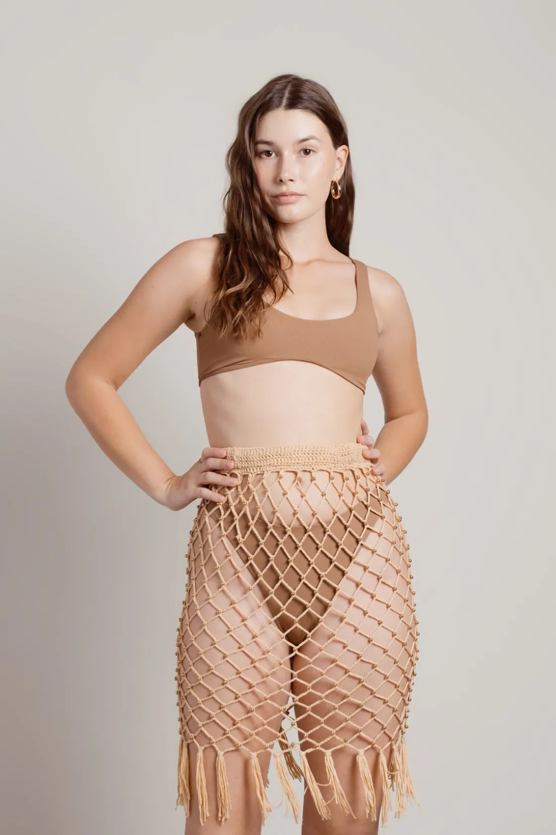 Tobi Vibrant Glow Crochet Mini Skirt -