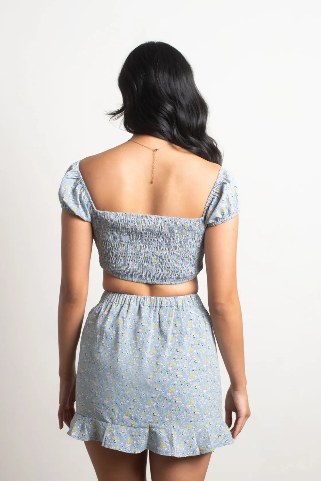 Tobi Wait No Longer Floral Crop Top And Mini Skirt Set -