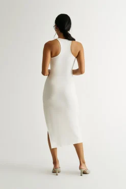 Tobi Walk The Walk Halter Slit Midi Dress -