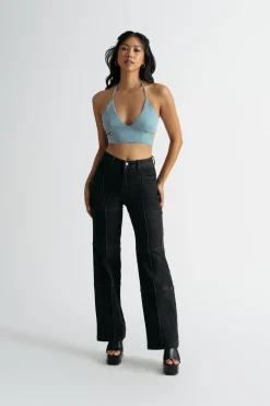 Tobi Want You Around Crop Top - Blue
