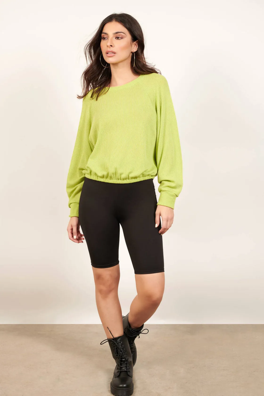 Tobi Warm Up Waffle Knit Top -