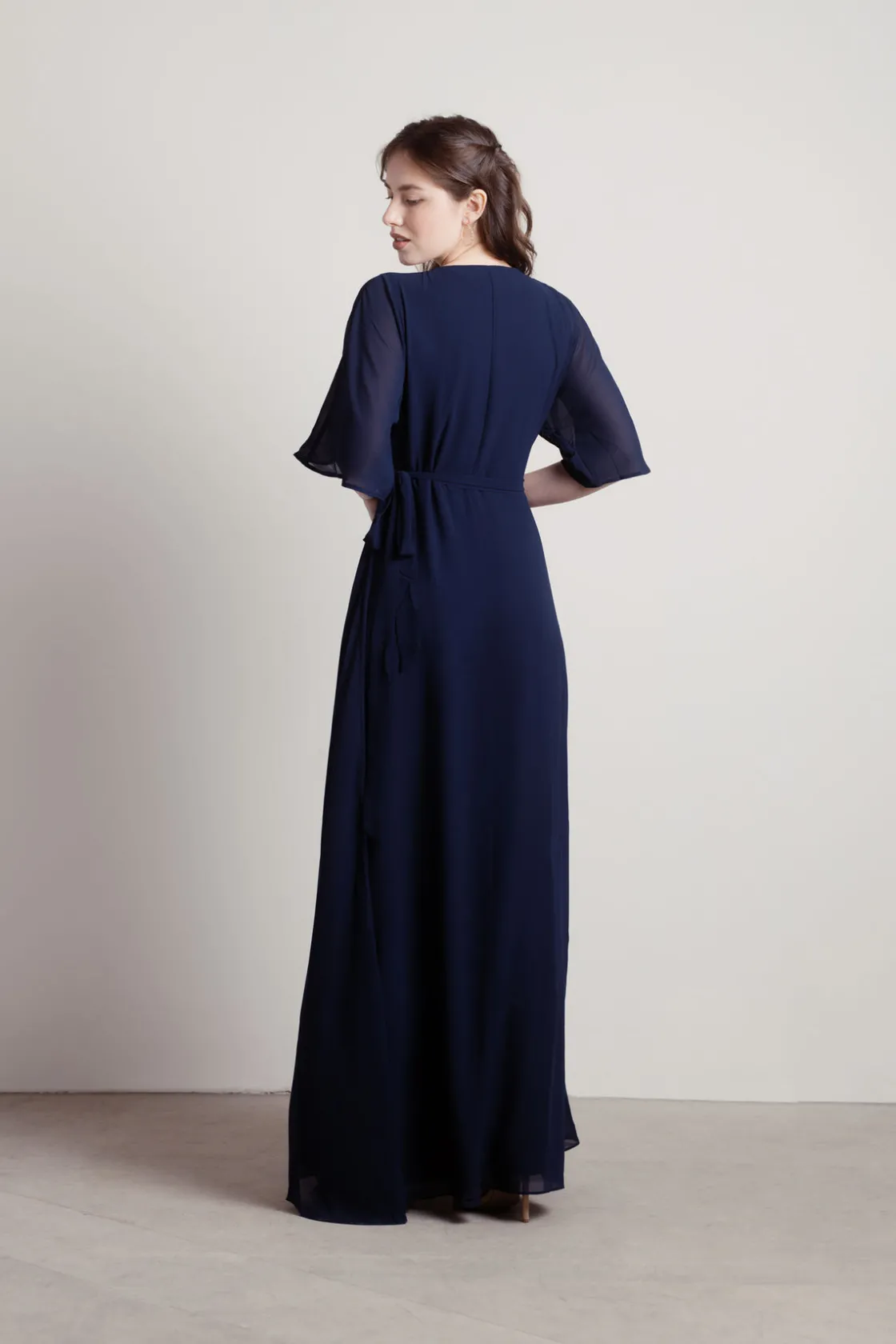 Tobi We Could Be Deep V High Slit Maxi Dress - Ivory