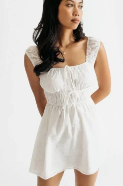 Tobi West Coast Love Ruched Tie Skater Mini Dress