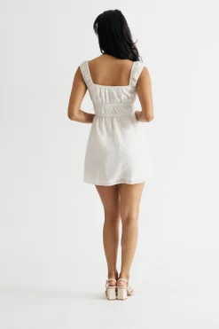 Tobi West Coast Love Ruched Tie Skater Mini Dress