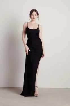 Tobi What A Night Ruched High Slit Maxi Dress - Mauve