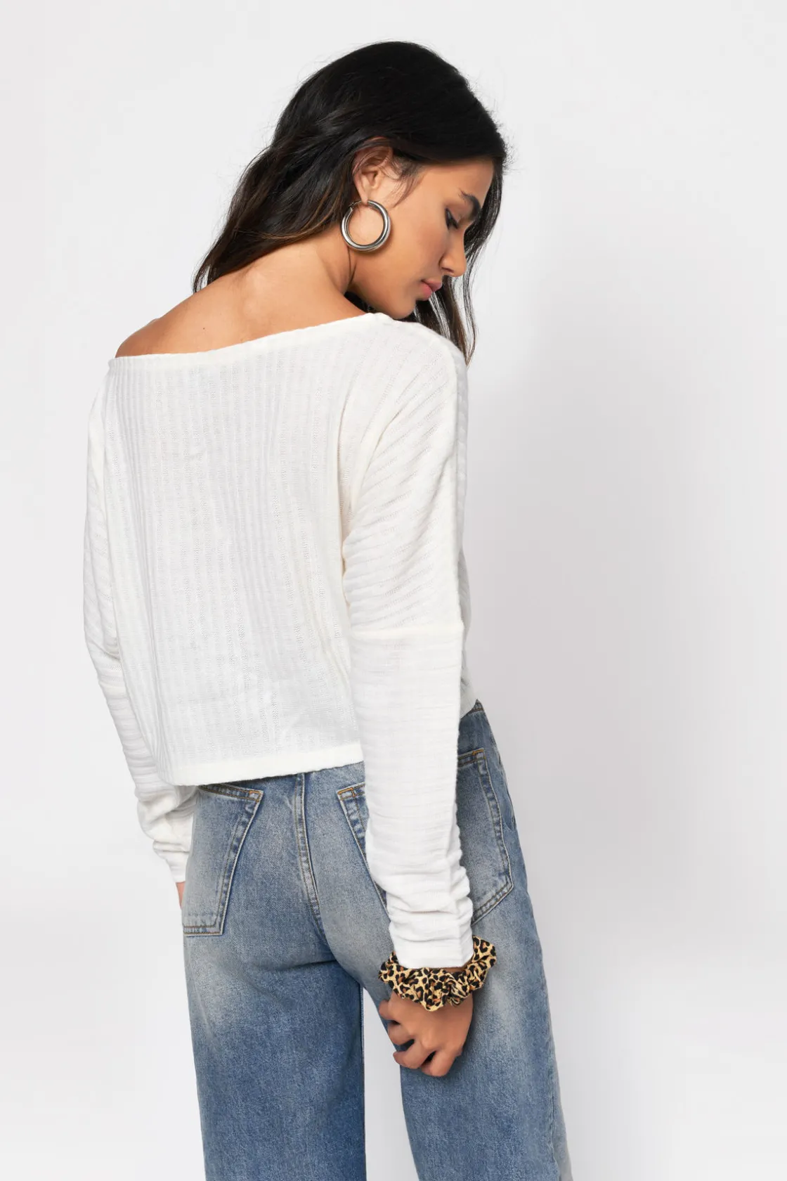 Tobi What Lovers Do Ribbed Top - White