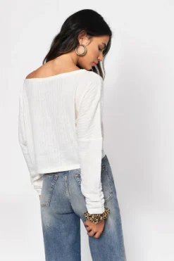 Tobi What Lovers Do Ribbed Top - White