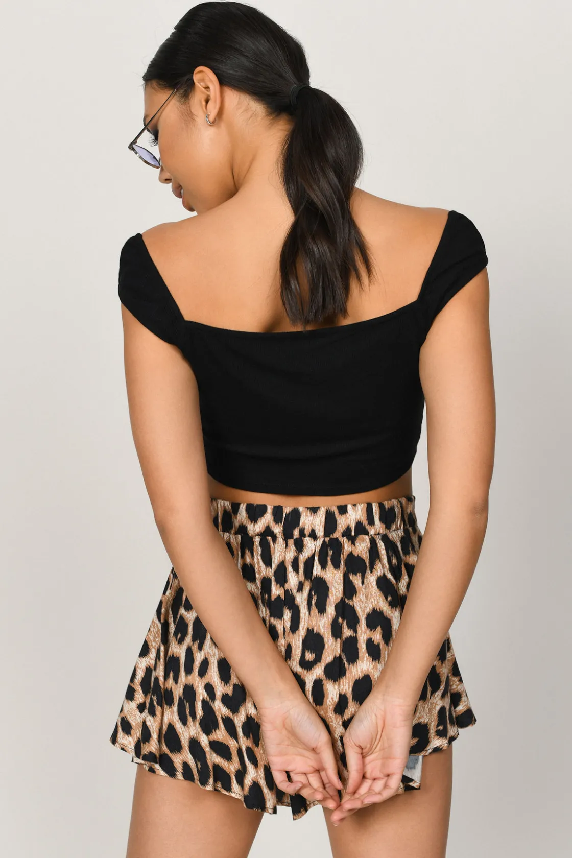 Tobi What's Your Angle Crop Top - Black