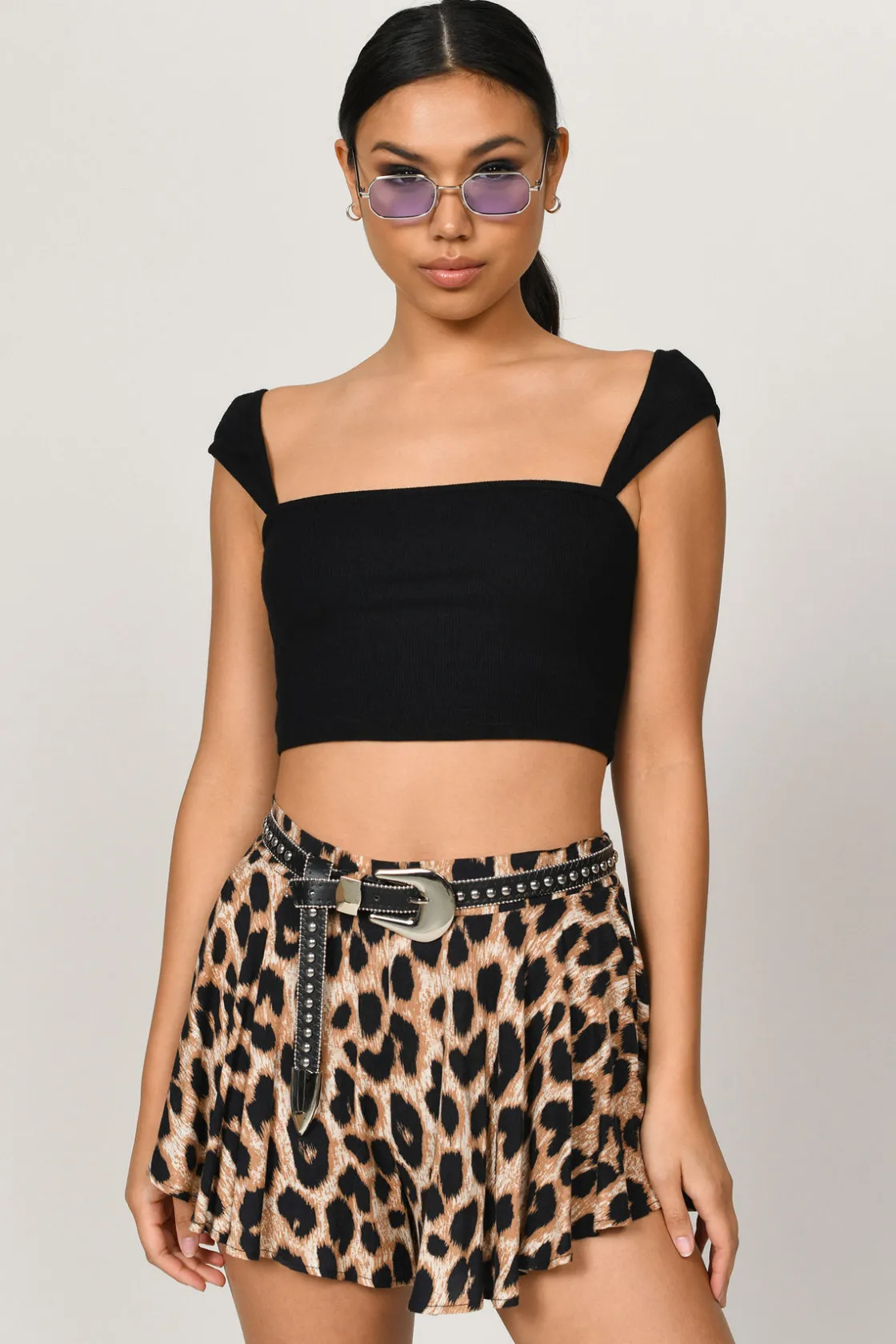 Tobi What's Your Angle Crop Top - Black