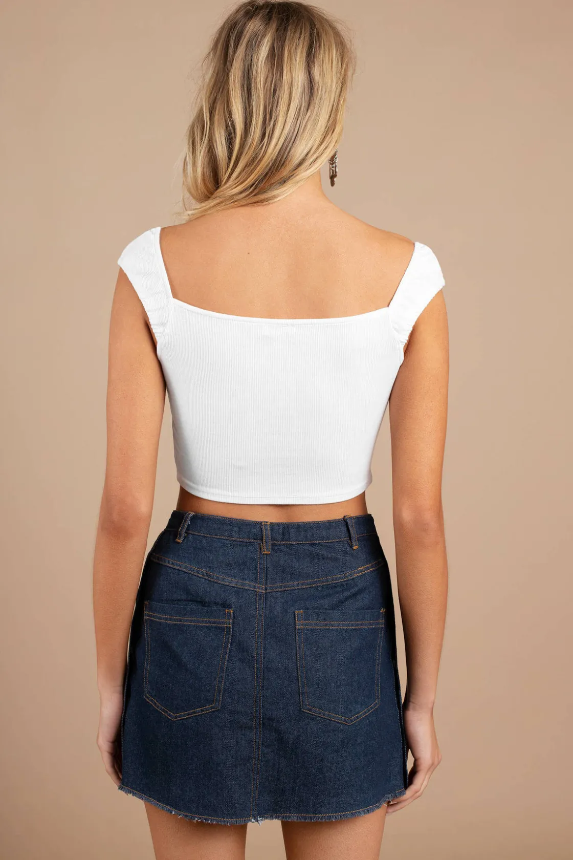 Tobi What's Your Angle Crop Top - Black