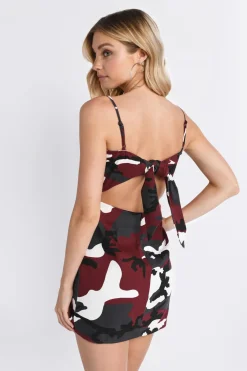 Tobi Why Try Camouflage Open Back Mini Dress -