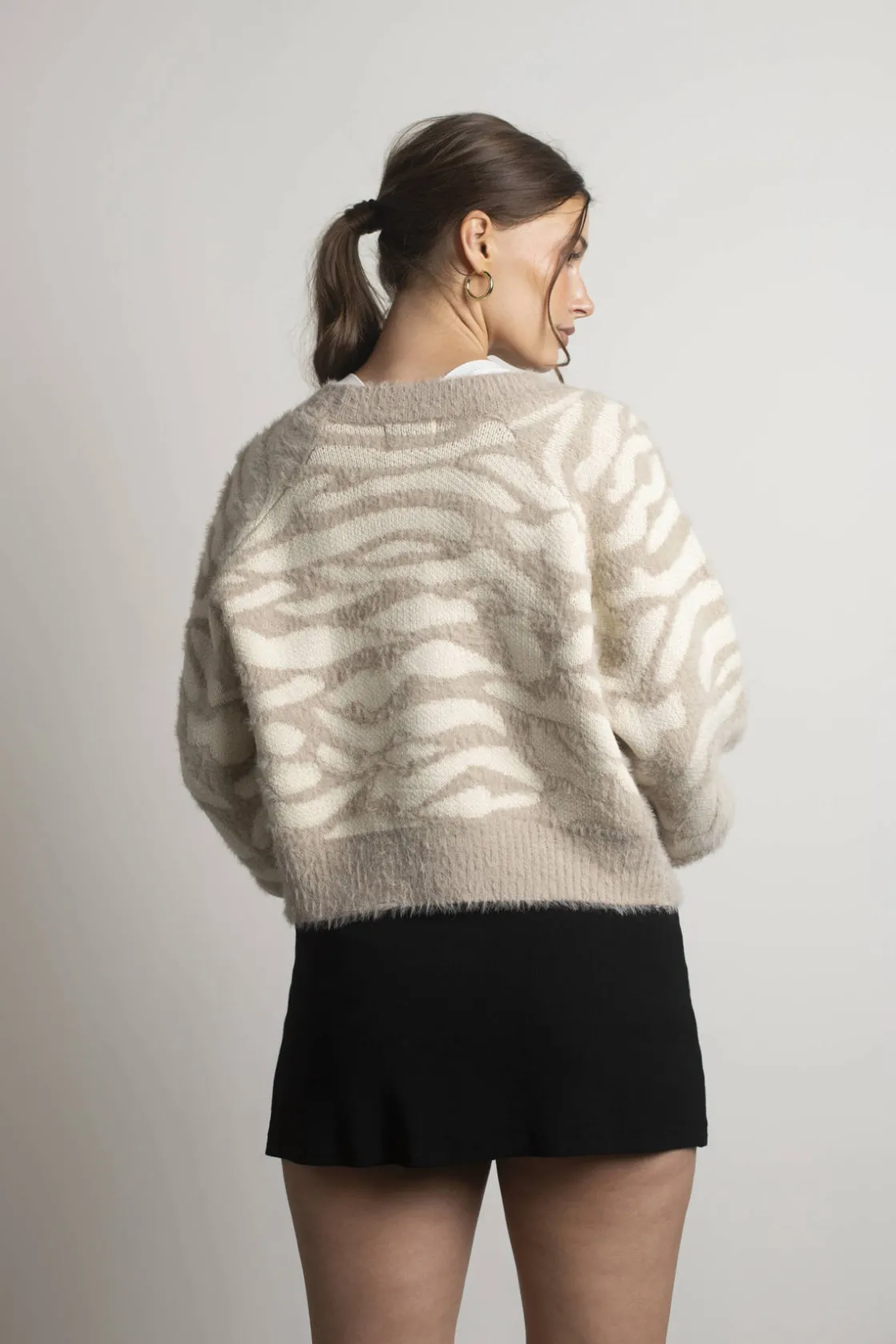 Tobi Wildlife Sweater Cardigan -