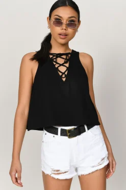 Tobi Willow Crop Top - Black