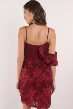 Tobi Winona Amalfi Lace Deep V Mini Dress -
