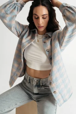 Tobi Winter Daze Houndstooth Shacket -