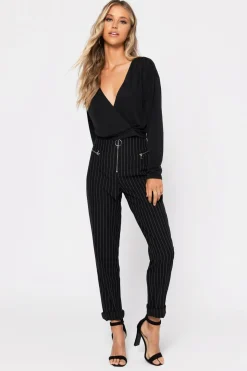 Tobi Wrap City Crop Top - Stone