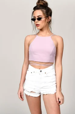 Tobi Wrapped Up Crop Top - Mauve