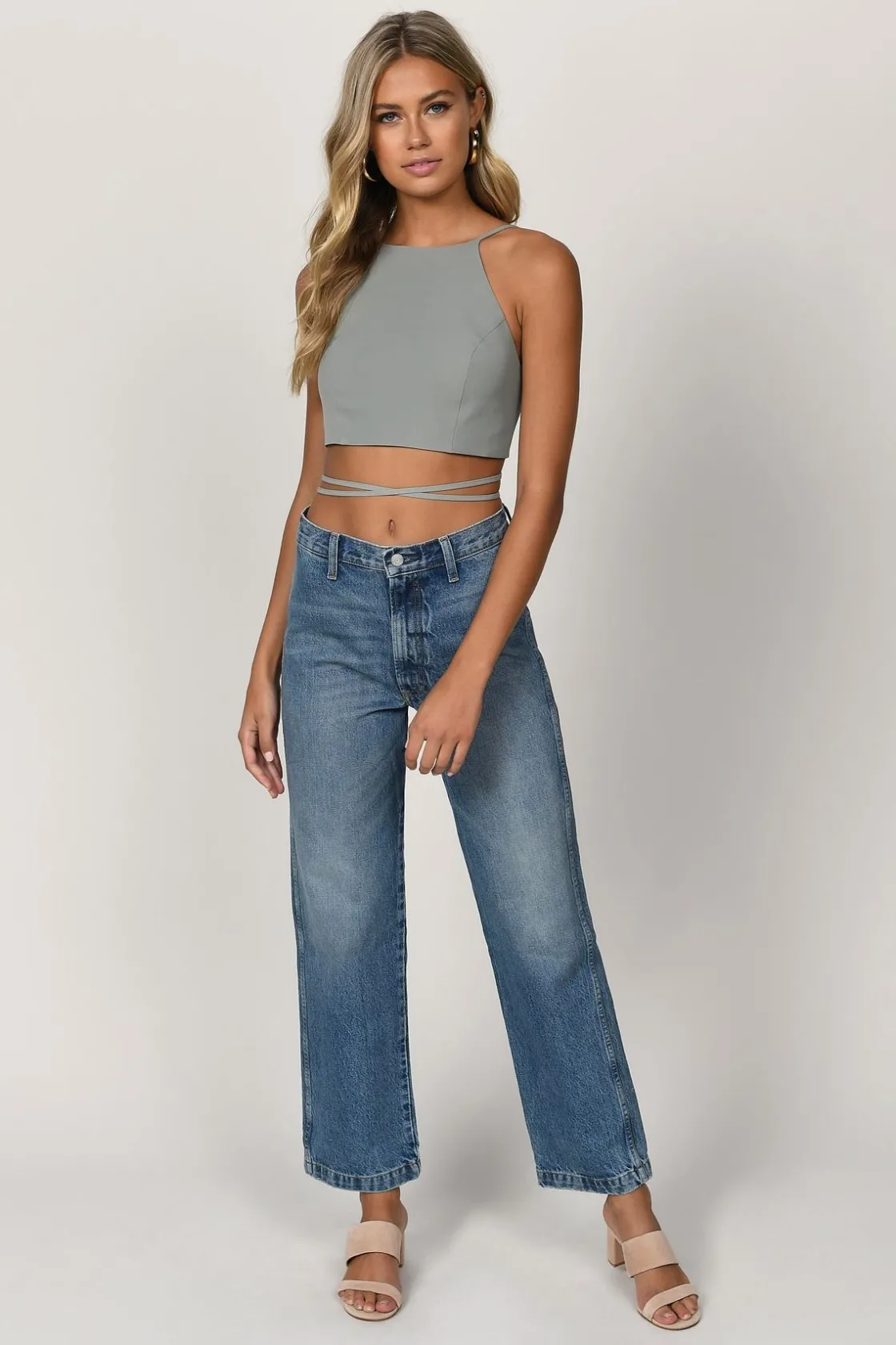 Tobi Wrapped Up Crop Top - Mauve