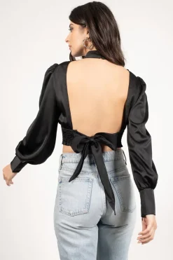 Tobi Xoana Backless Blouse - Emerald