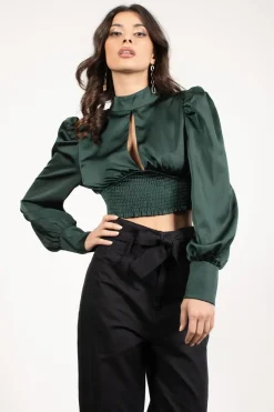 Tobi Xoana Backless Blouse - Emerald