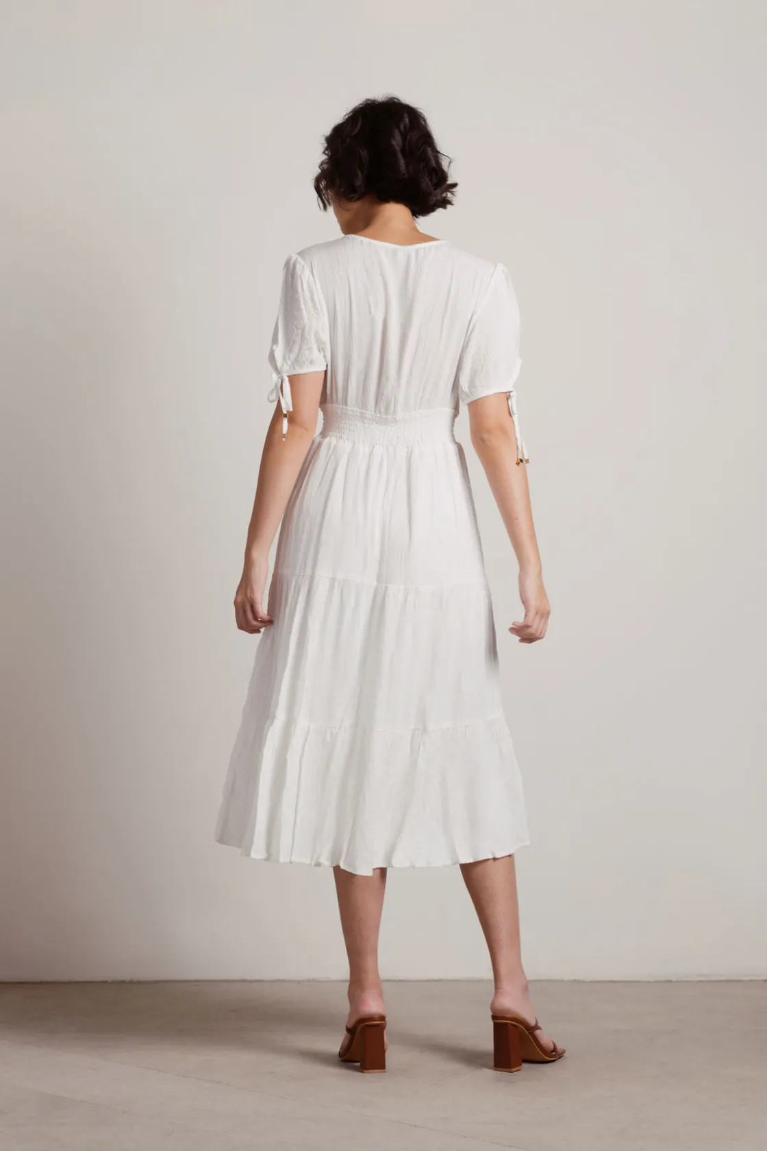 Tobi You Got It Deep V Neck Lurex Midi Dress