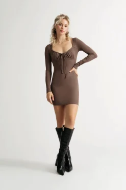 Tobi You Got Me Ruched Bust Bodycon Mini Dress -