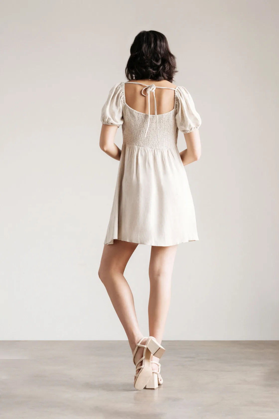 Tobi Yvette Puff Sleeve Skater Mini Dress -