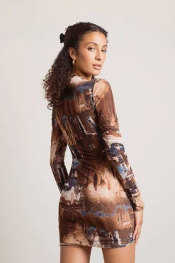 Tobi Zero Gravity Abstract Print Bodycon Mini Dress -