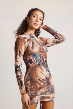 Tobi Zero Gravity Abstract Print Bodycon Mini Dress -