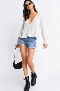 Tobi Zohar Plunging Blouse -